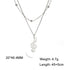 Lemegeton Stainless Steel Musical Note Pendant Necklace Double Layered Beads Chain Women Punk Hip Hop Jewelry Gifts